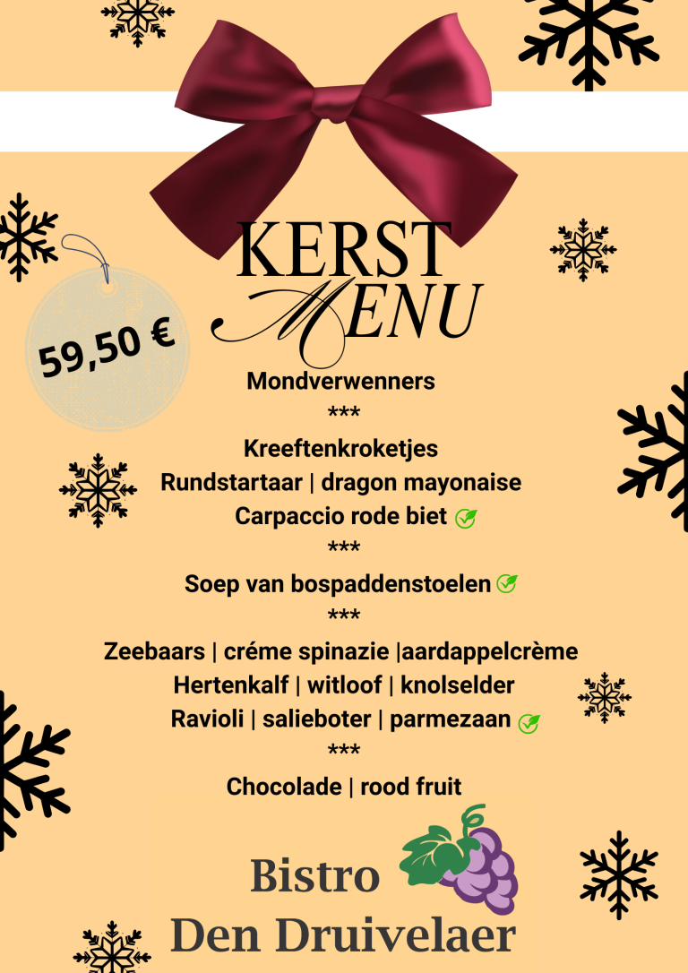 kerstmenu druivelaer